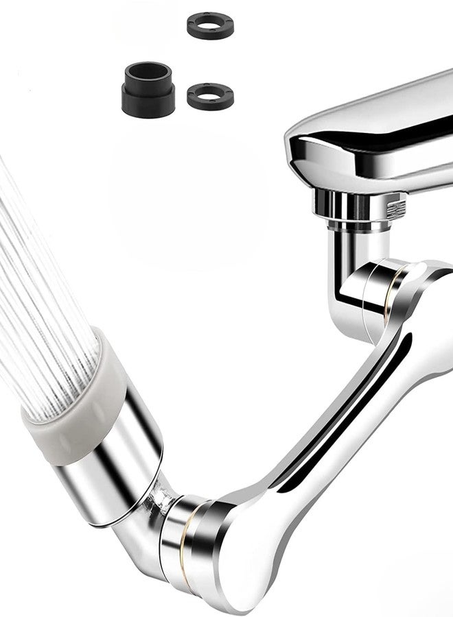 VALAJOGI Stainless Steel 1080°Swivel Faucet Aerator Rotatable Multi-Functional Extension Faucet Extender for Taps, Tap Extender for Kitchen Sink 2 Modes Splash, 3.54 inch - Image 1